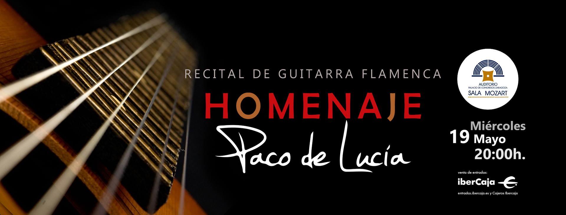 Banner Homenaje a Paco de Lucía, recital flamenco